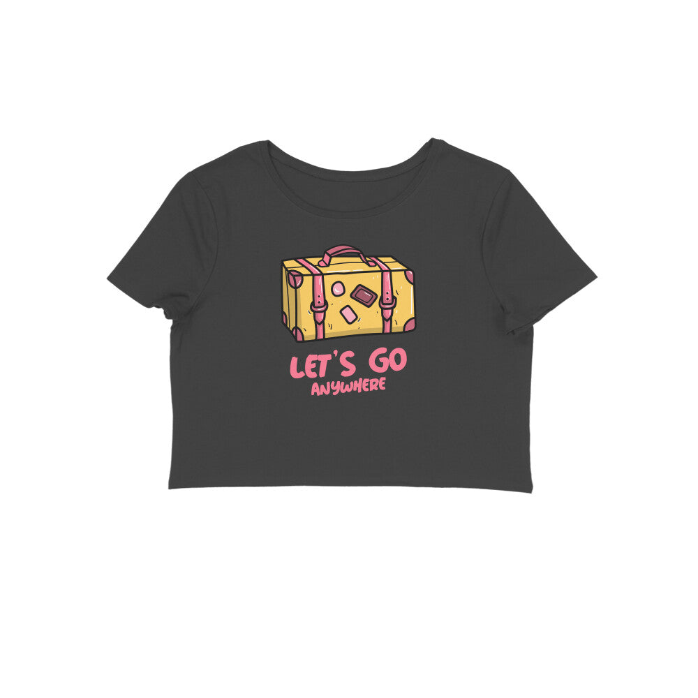 Lets go women's crop tshirt Black - Snapper Choice