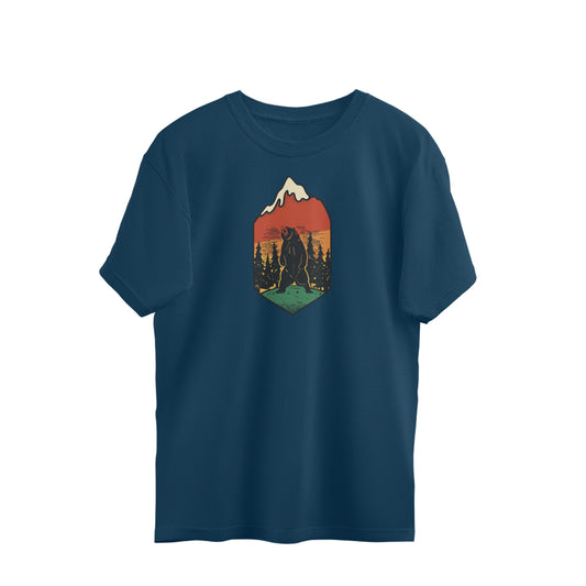 Grizzly Bear Oversized t-shirt Navy Blue - Snapper Choice