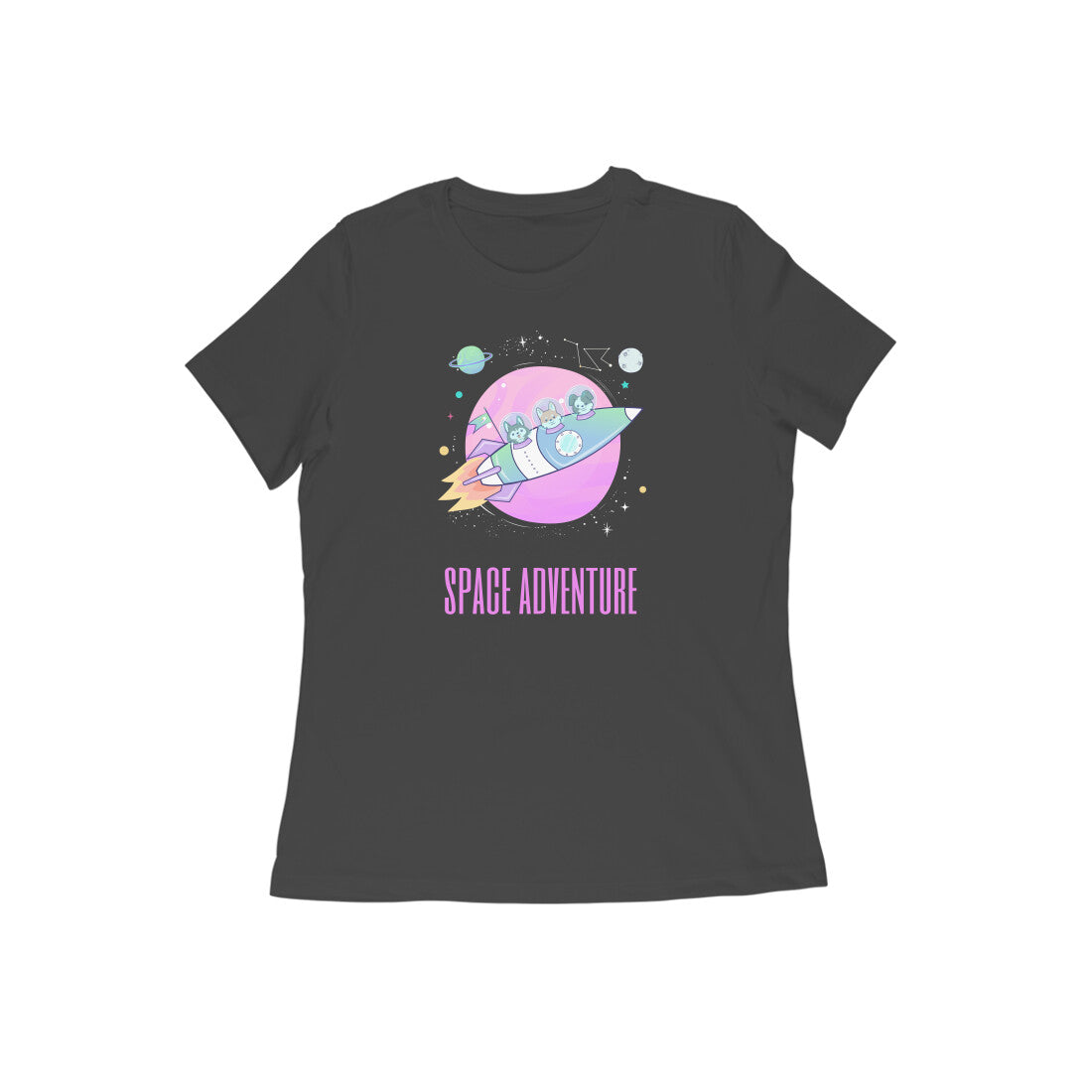 Space adventure Women's t-shirt Black - Snapper Choice