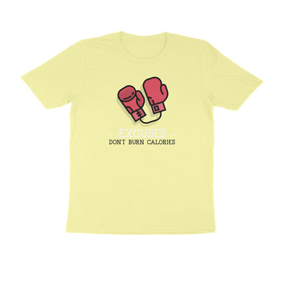 Excuses Don't burn Calories Men T-shirt-Butter Yellow-Snapper Choice