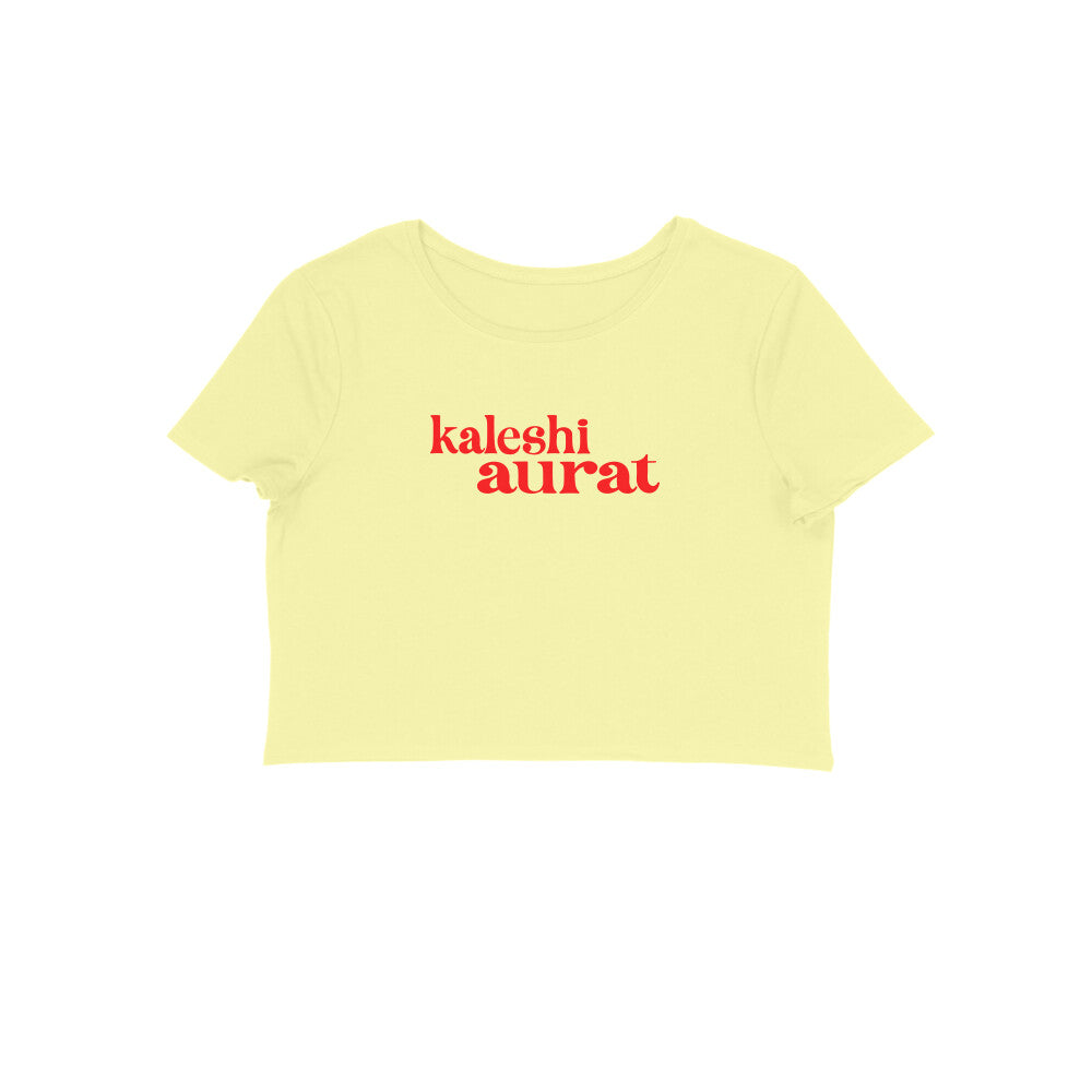 Kaleshi aurat women's Crop t-shirt-Butter Yellow-Snapper Choice