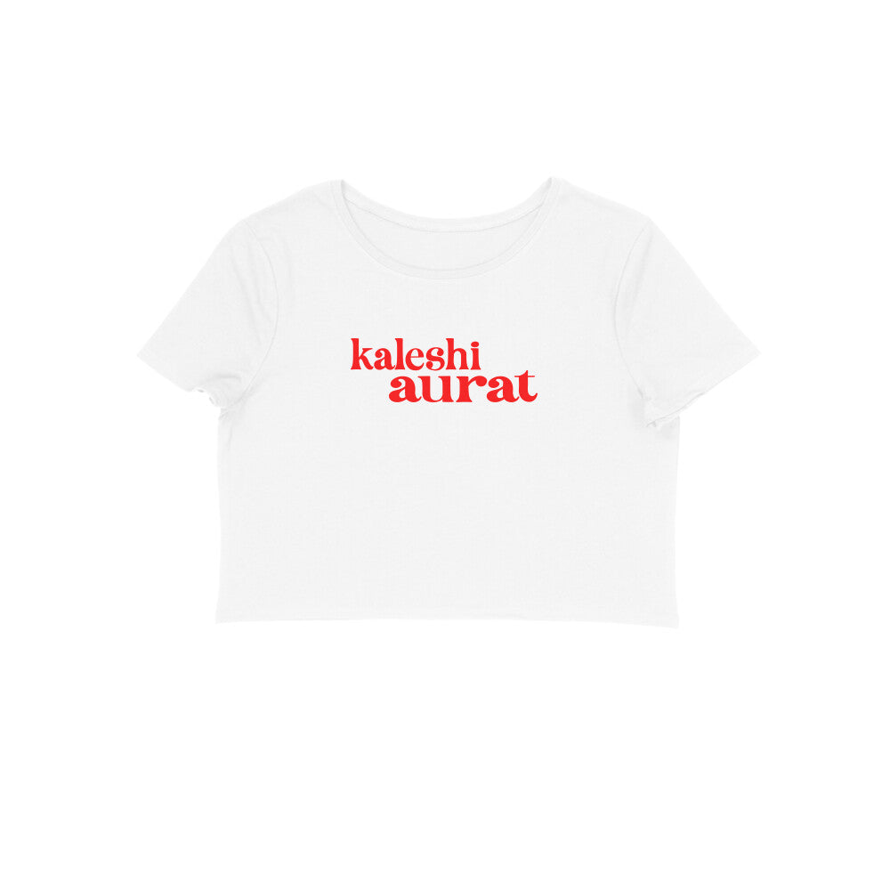 Kaleshi aurat women's Crop t-shirt-White-Snapper Choice