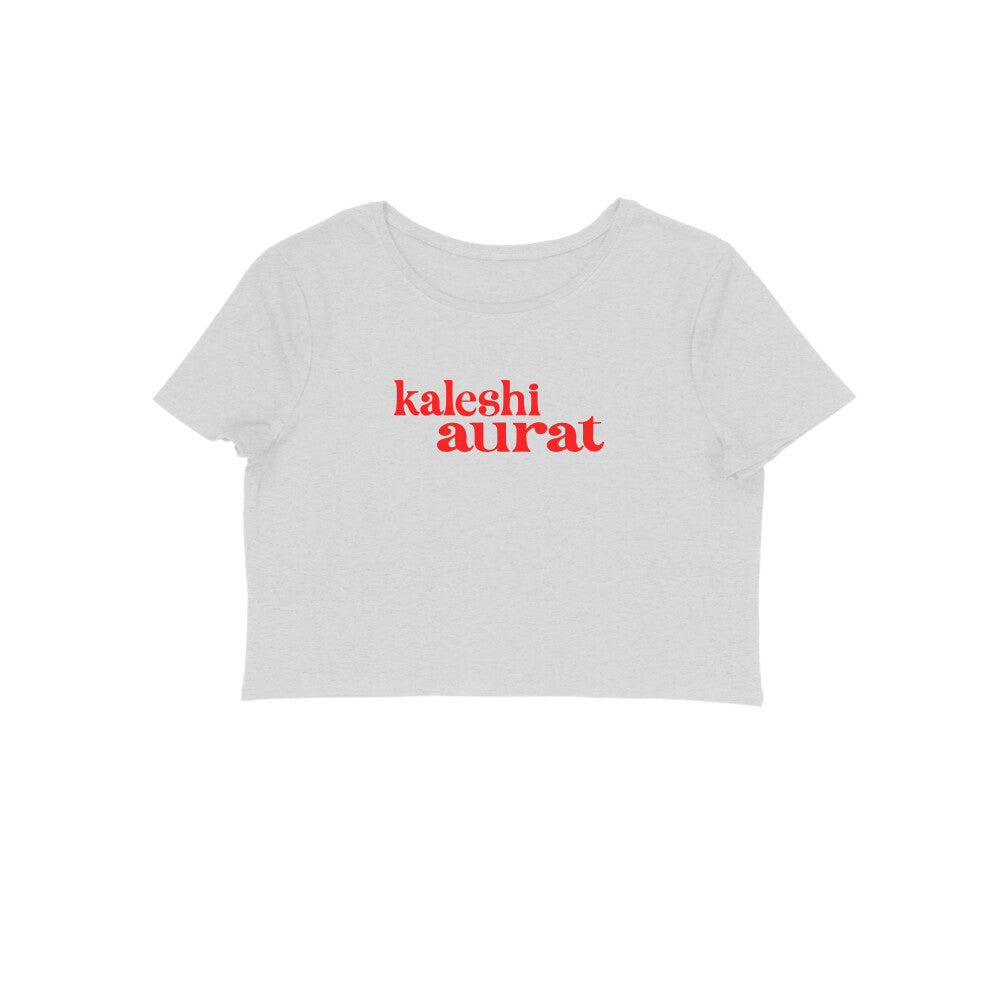 Kaleshi aurat women's Crop t-shirt-Melange Grey-Snapper Choice