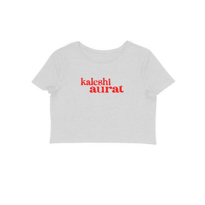 Kaleshi aurat women's Crop t-shirt-Melange Grey-Snapper Choice