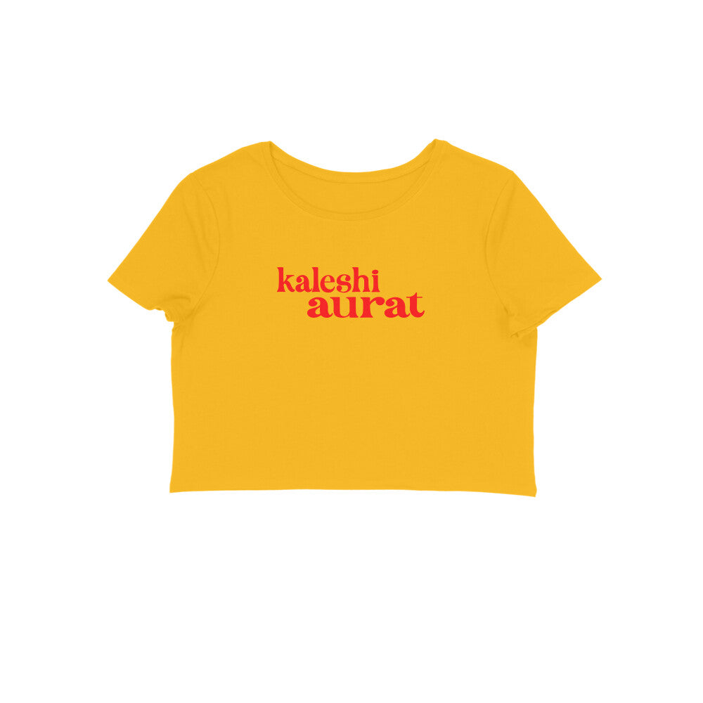 Kaleshi aurat women's Crop t-shirt-Golden Yellow-Snapper Choice