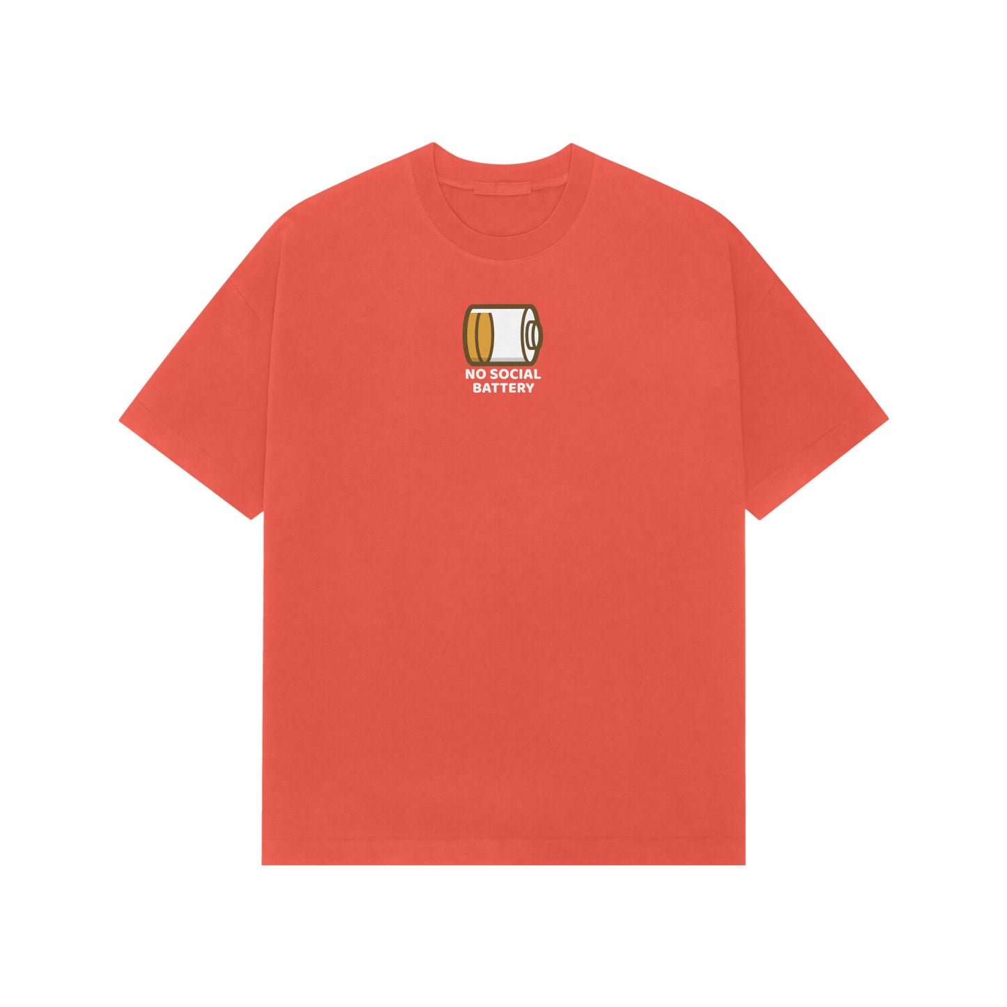 No Social Battery premium oversized t-shirt-Brick Red-Snapper Choice