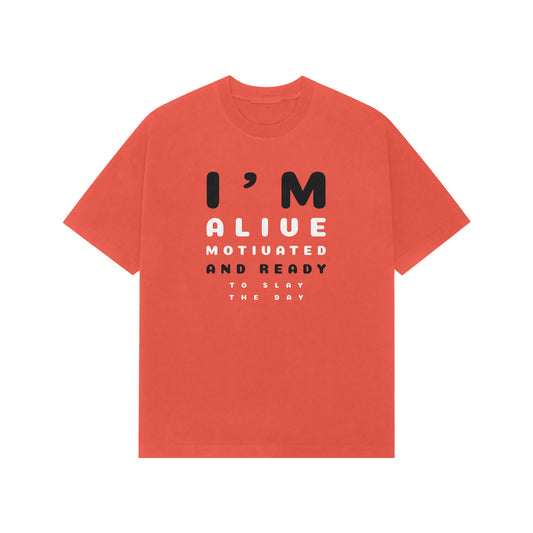 I'm Alive premium oversized tshirt - Brick RED - Snapper choice