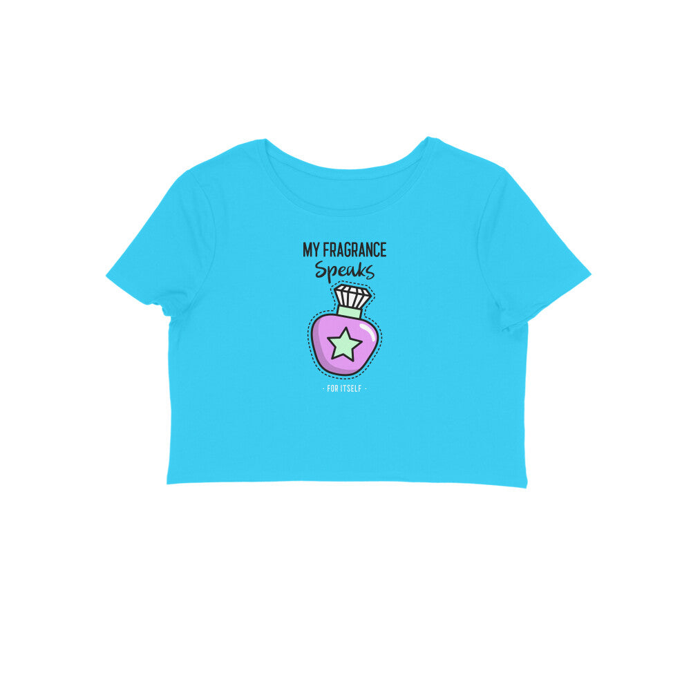 My Fragrance speaks crop top-Sky Blue-Snapper Choice