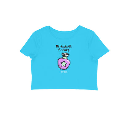 My Fragrance speaks crop top-Sky Blue-Snapper Choice