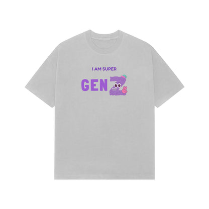I am Super GenZ Premium Oversized tshirt-Ash Grey-Snapper Choice