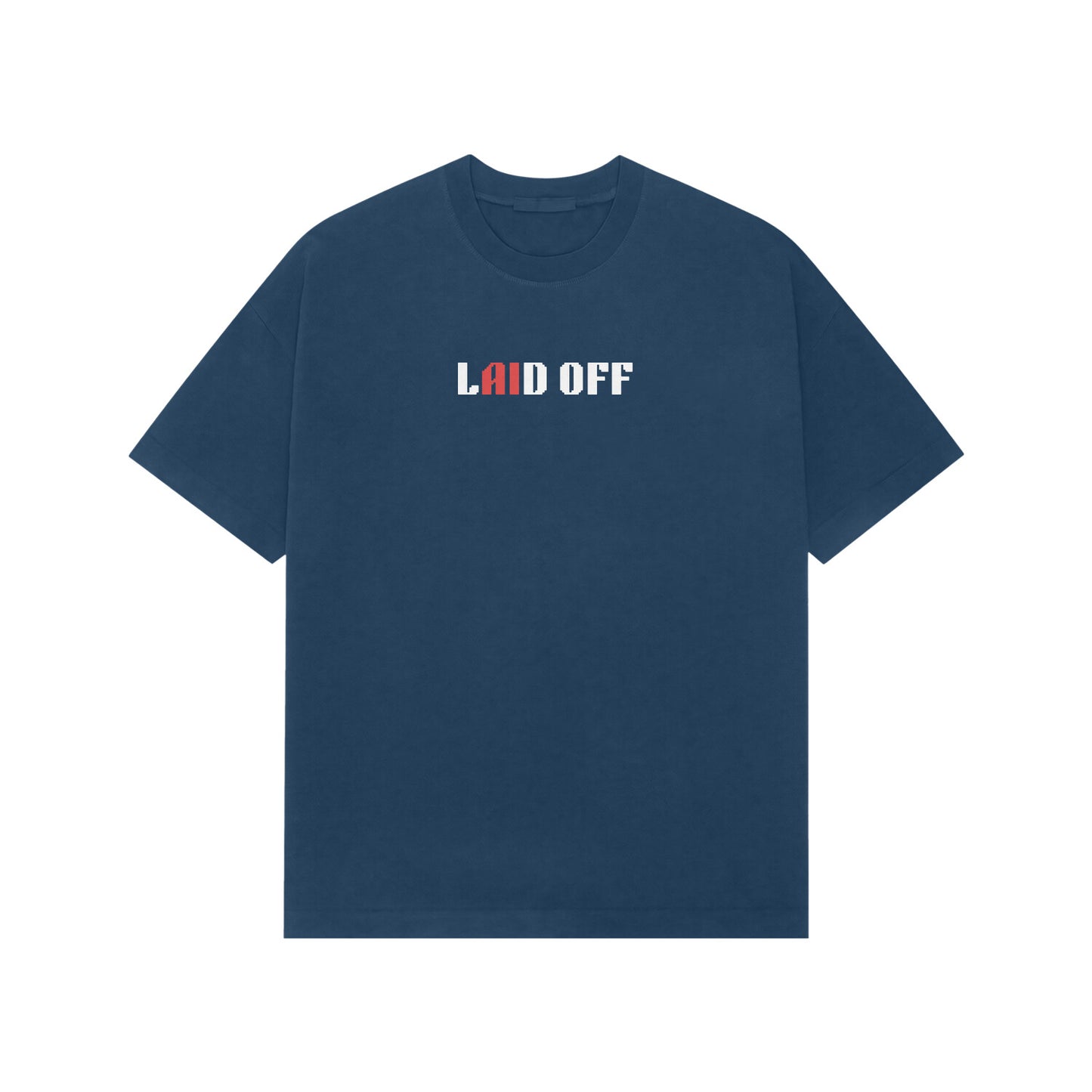 Laid Off premium oversized t-shirt-Navy Blue-Snapper Choice