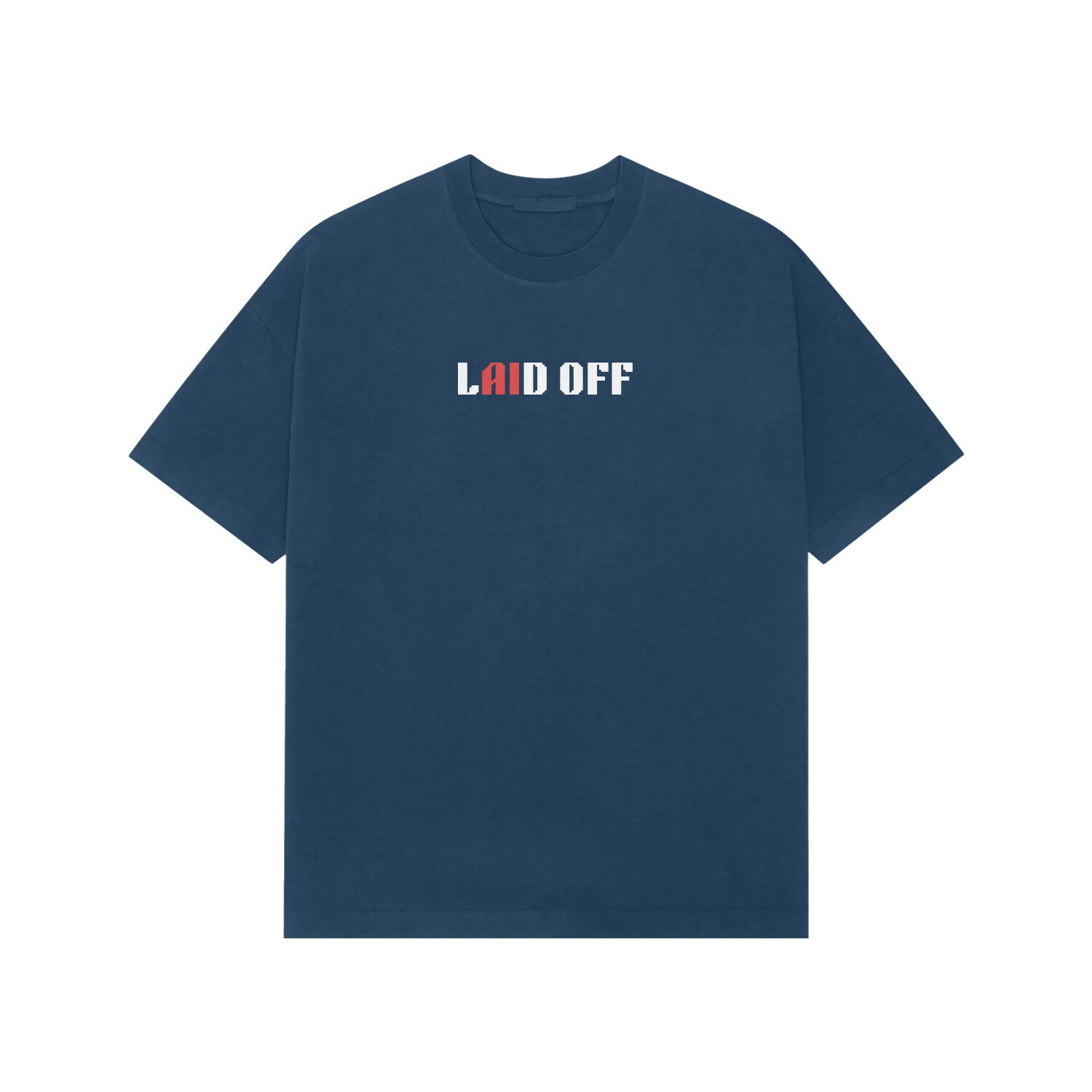 Laid Off premium oversized t-shirt-Navy Blue-Snapper Choice