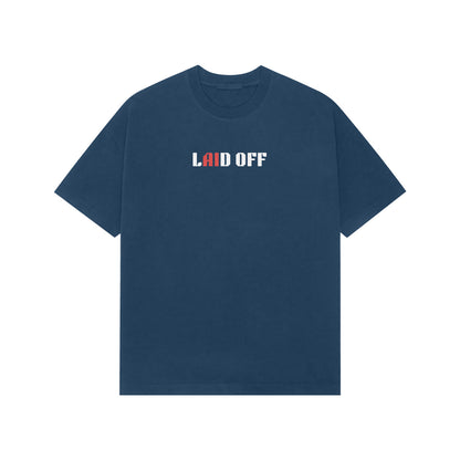 Laid Off premium oversized t-shirt-Navy Blue-Snapper Choice