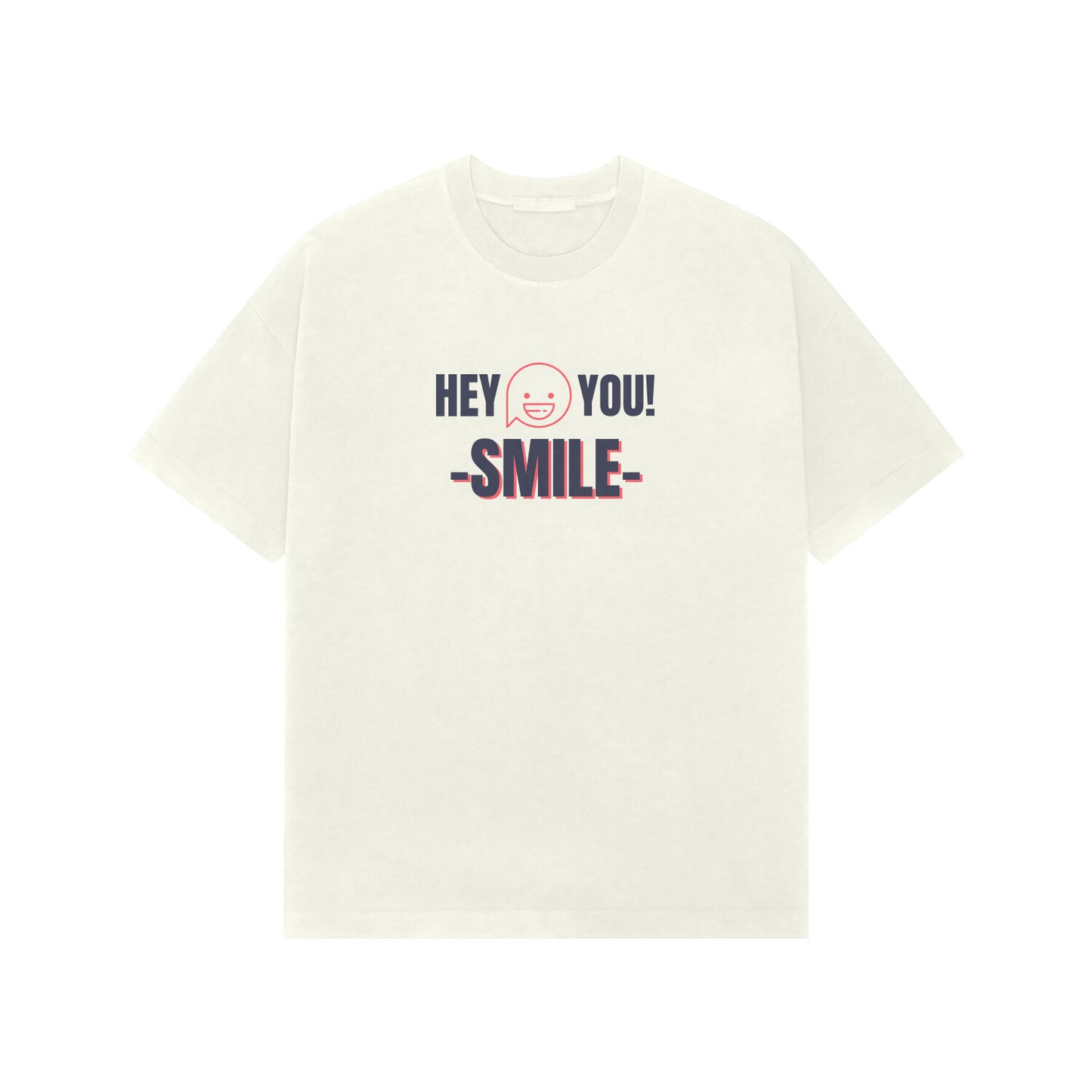 Hey you smile premium oversized tshirt-Ivory-Snapper Choice