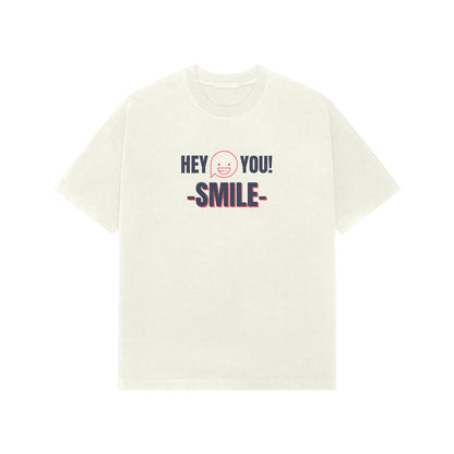 Hey you smile premium oversized tshirt-Ivory-Snapper Choice