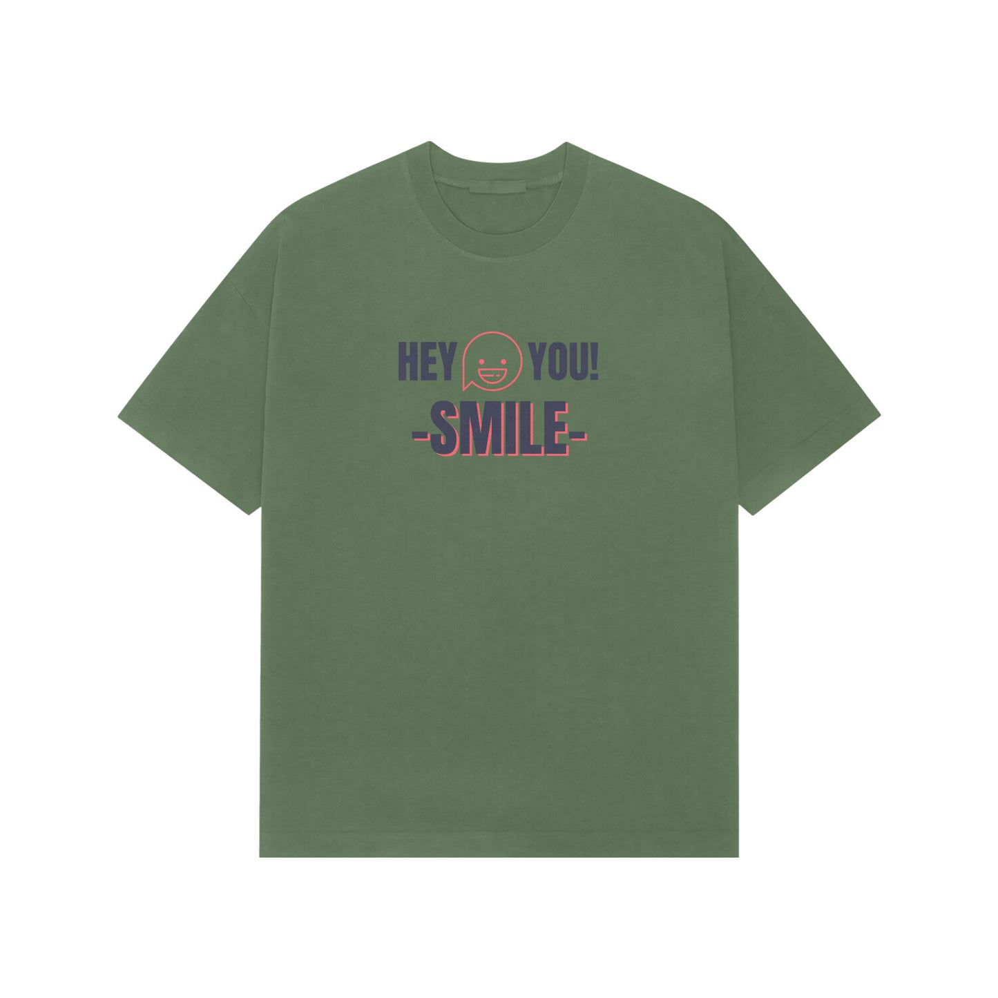 Hey you smile premium oversized tshirt-Forest Green-Snapper Choice