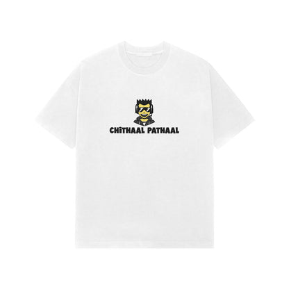Chitaal pathaal (Kannada slang) premium oversized tshirt-White-Snapper Choice
