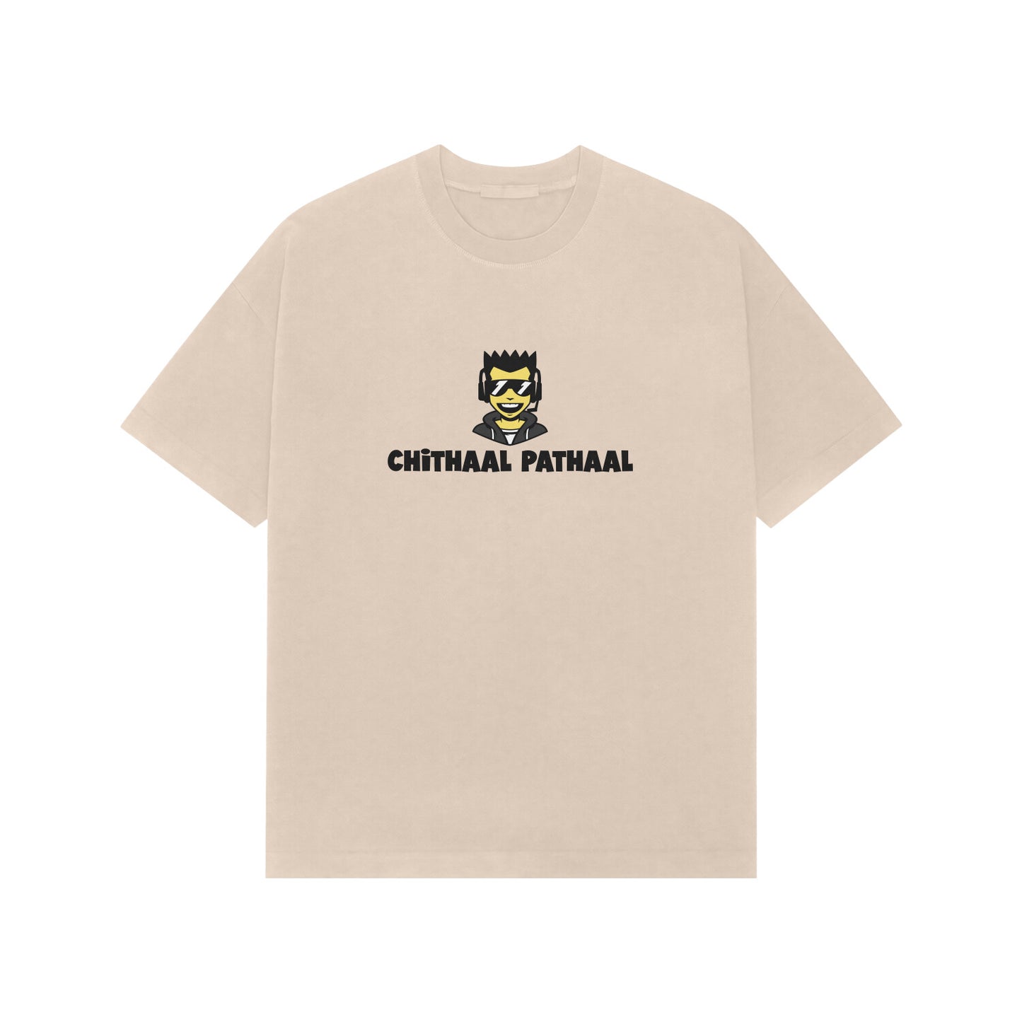 Chitaal pathaal (Kannada slang) premium oversized tshirt-Beige-Snapper Choice