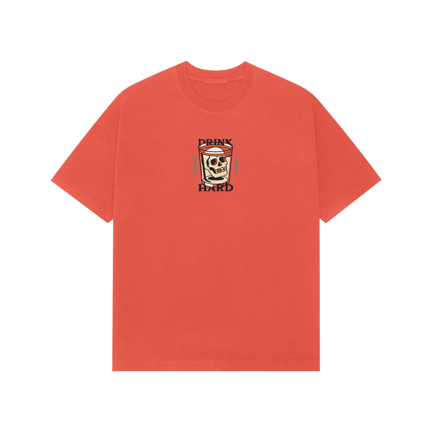 Drink hard premium oversized t-shirt-Brick Red-Snapper Choice