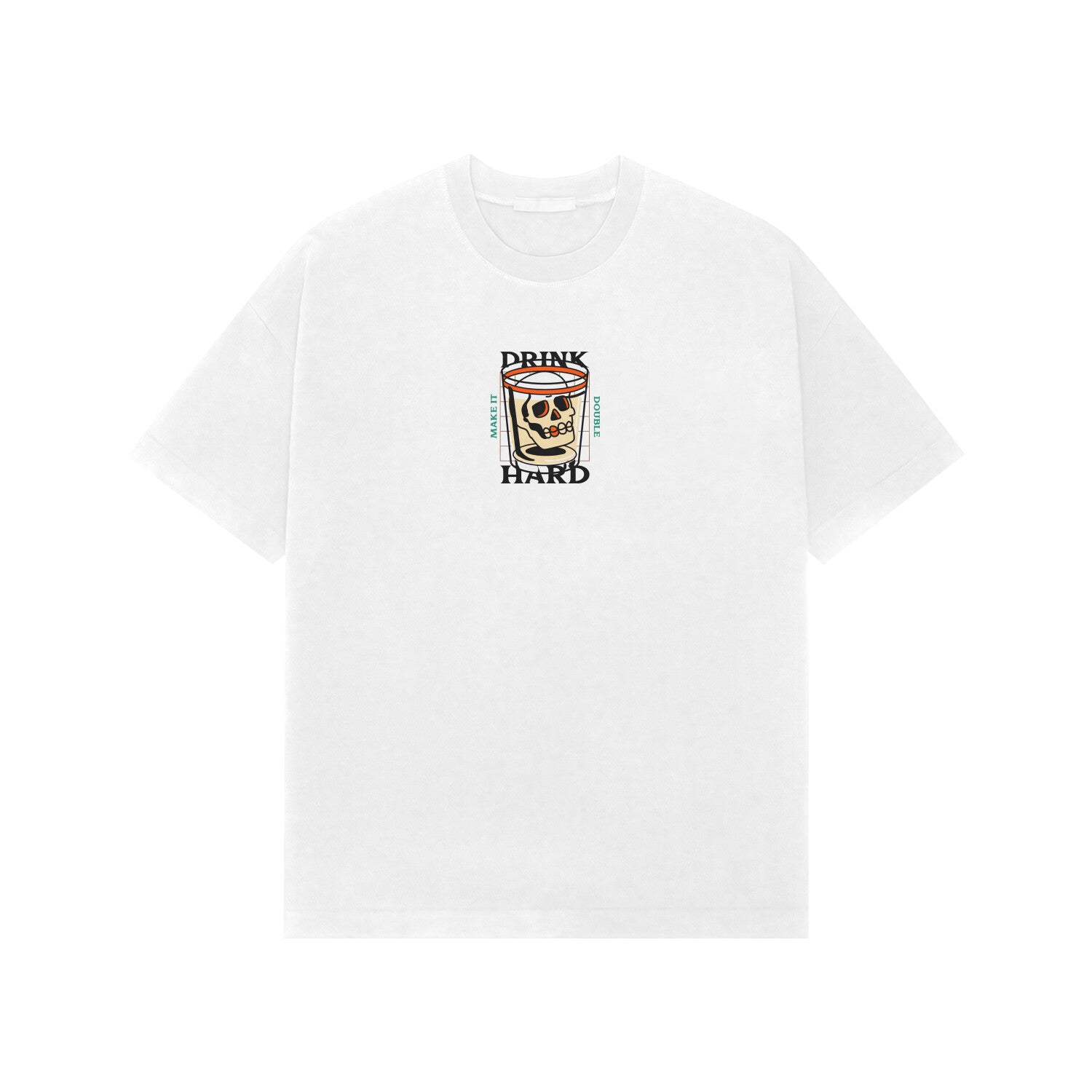 Drink hard premium oversized t-shirt-White-Snapper Choice