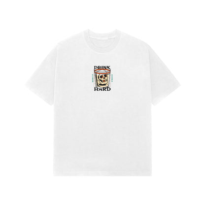 Drink hard premium oversized t-shirt-White-Snapper Choice