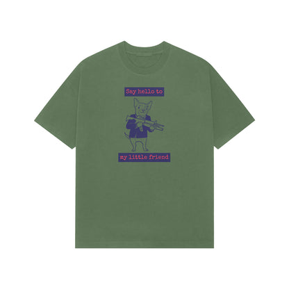 Say hello to my little friend premium oversized tshirt-Forest Green-Snapper Choice