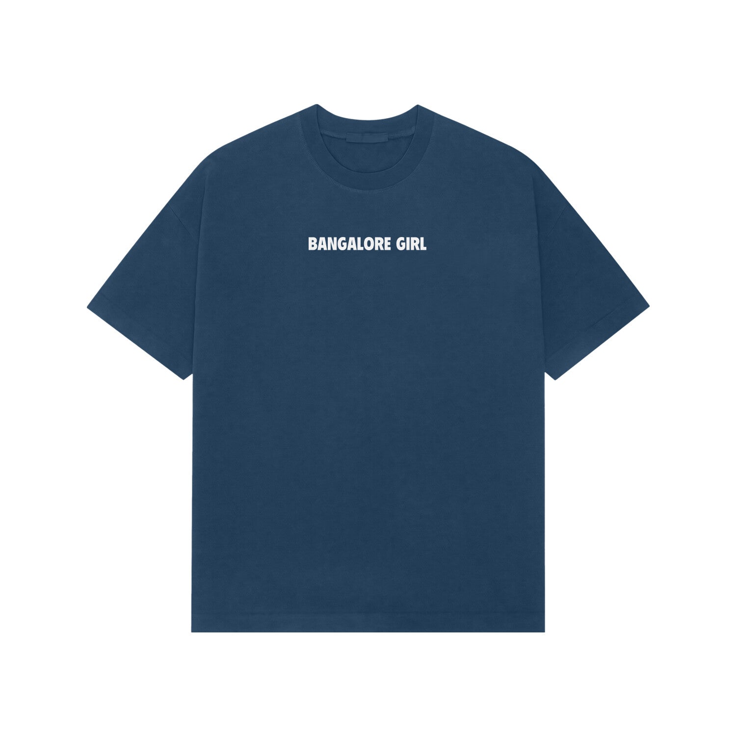 Bangalore Girl Premium Oversized Tshirt-Navy Blue-Snapper Choice