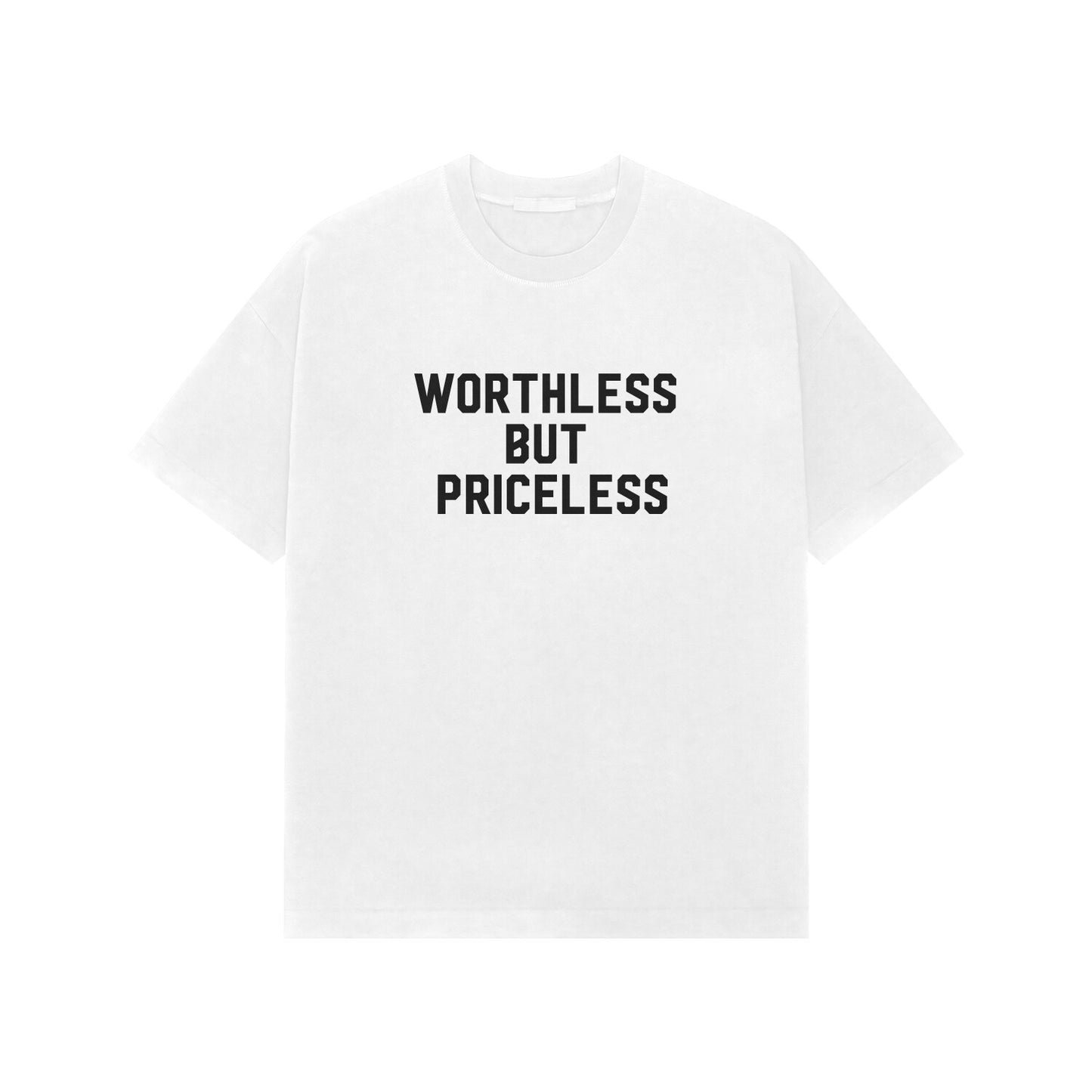 Worthless but priceless premium Oversized tshirt-White-Snapper Choice