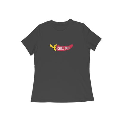 Chill Out Women's Crew Neck T-Shirt-Black-Snapper Choice