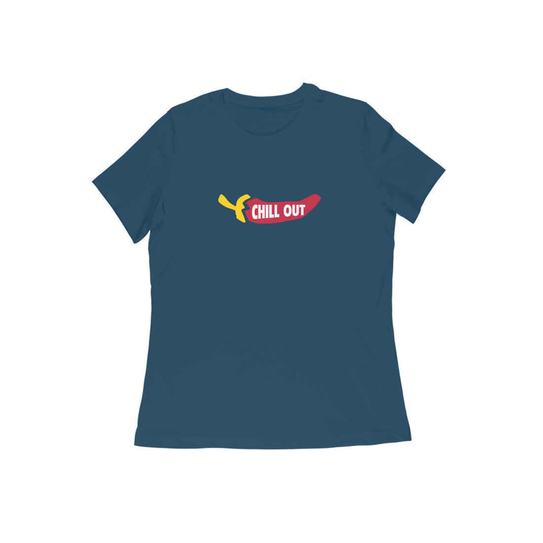 Chill Out Women's Crew Neck T-Shirt-Navy Blue-Snapper Choice