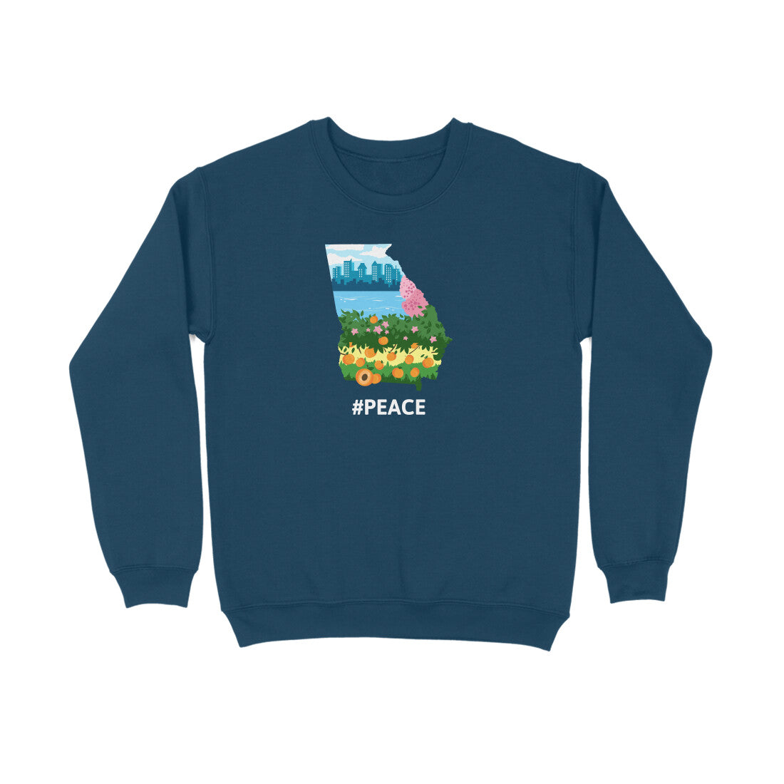 #peace Sweatshirt-Navy Blue-Snapper Choice