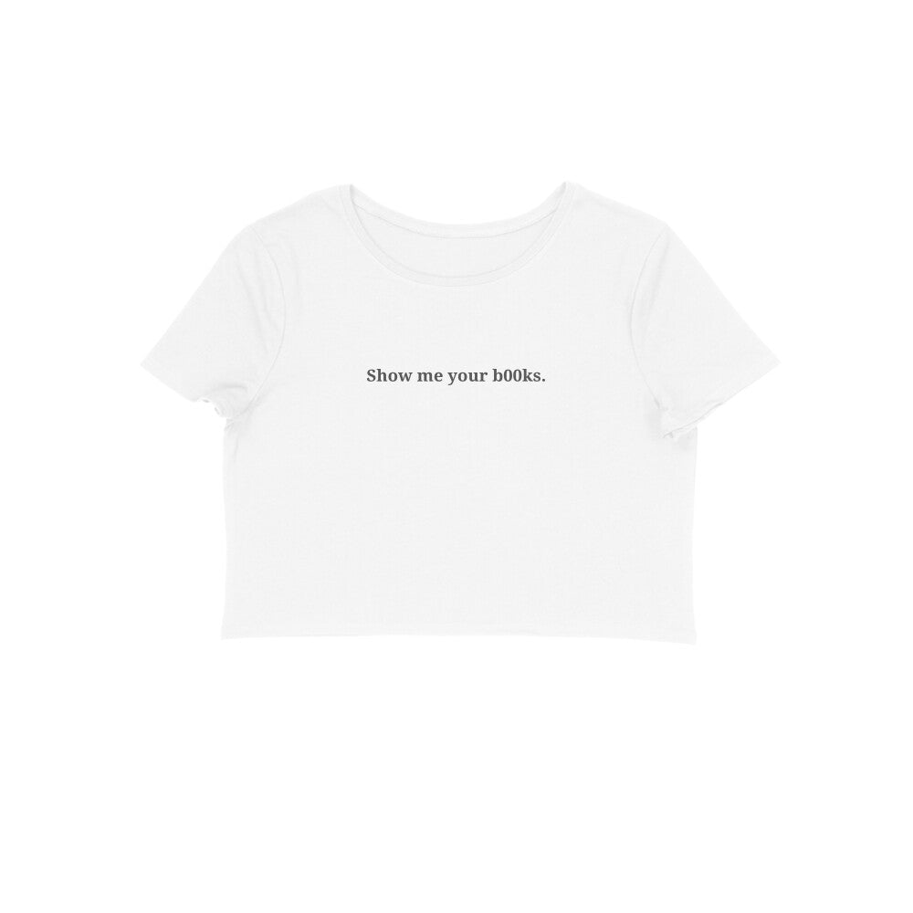 Show me your books crop top-White-Snapper Choice