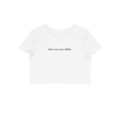 Show me your books crop top-White-Snapper Choice