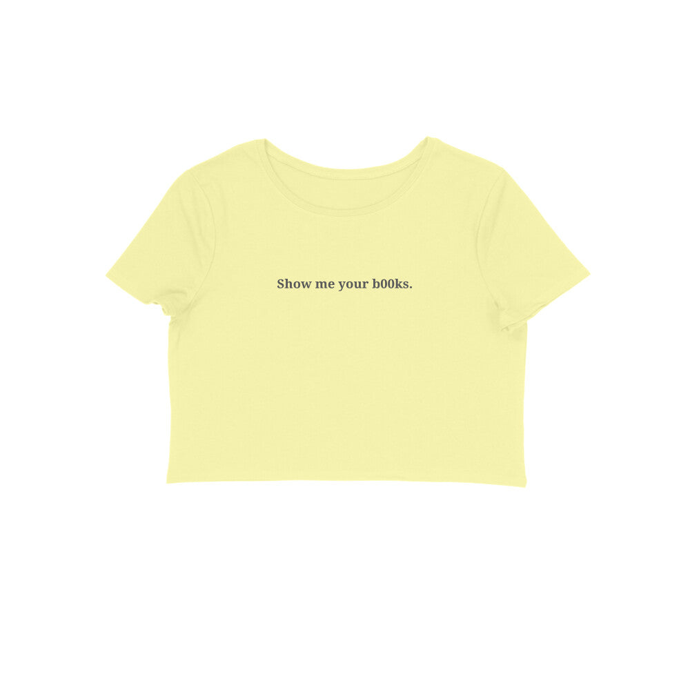 Show me your books crop top-Butter Yellow-Snapper Choice