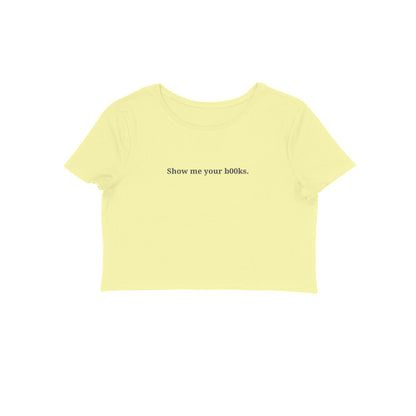 Show me your books crop top-Butter Yellow-Snapper Choice