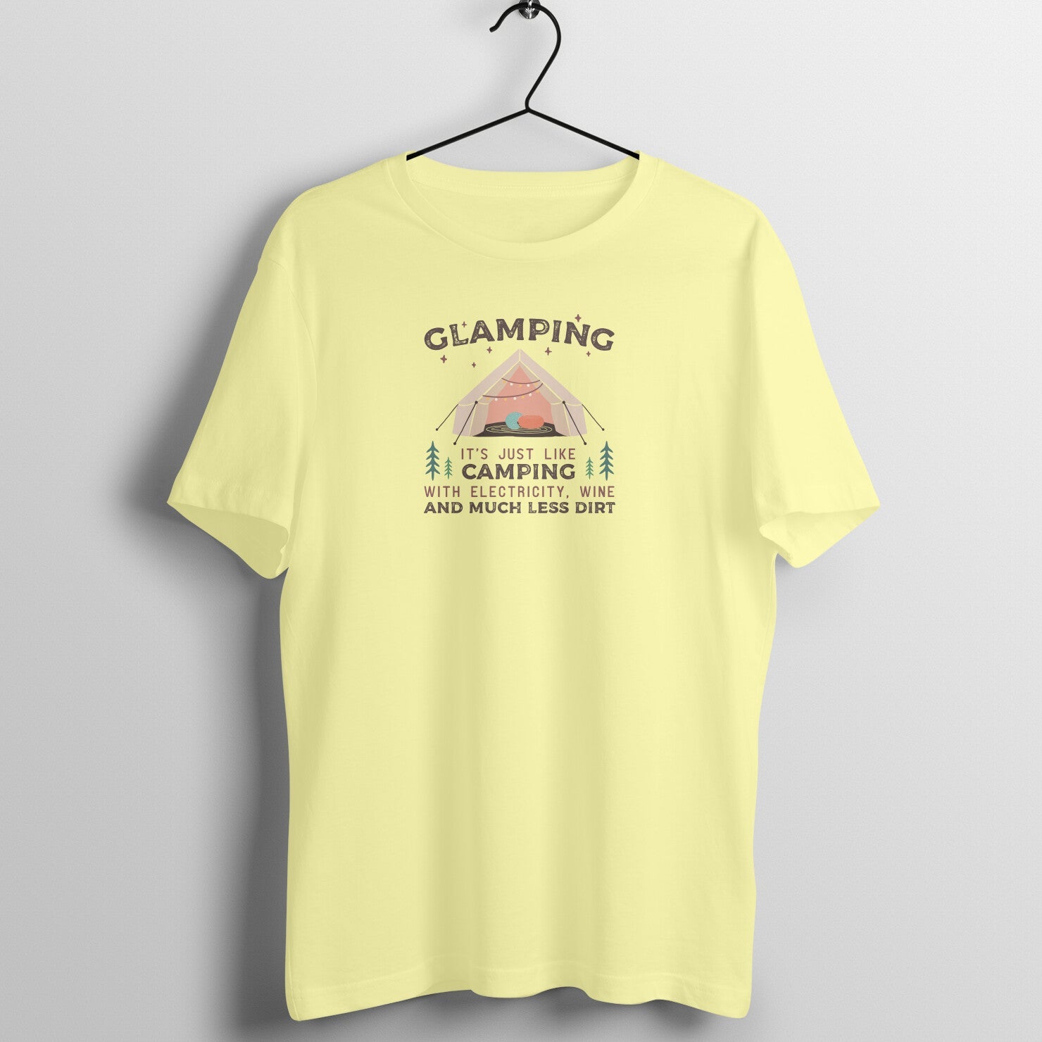 Glamping T-Shirt-Butter Yellow-Snapper Choice