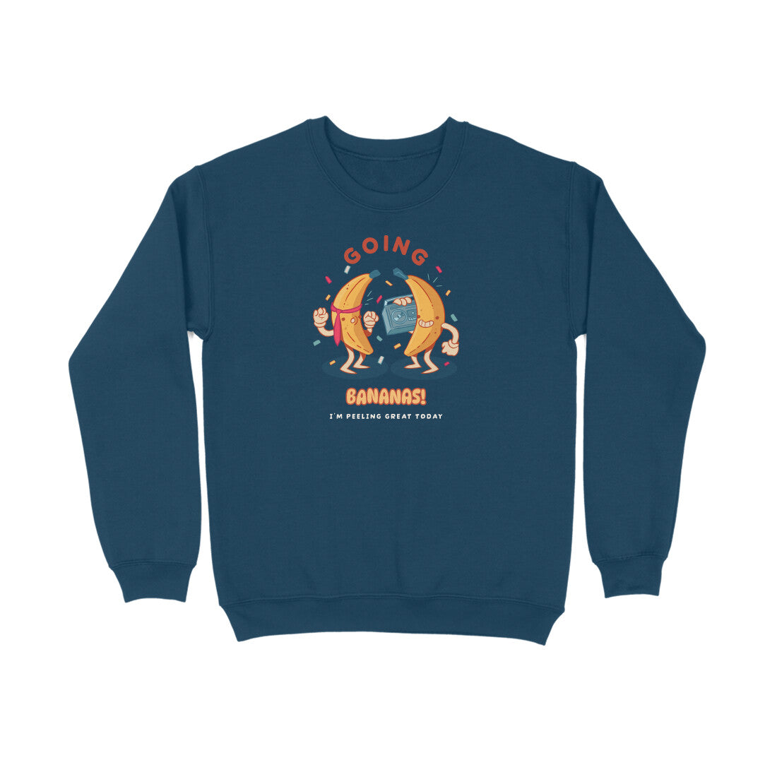 Going Bananas Sweatshirt-Navy Blue-Snapper Choice