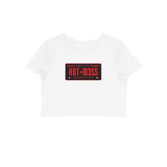 Hot mess Crop tshirt-White-Snapper Choice
