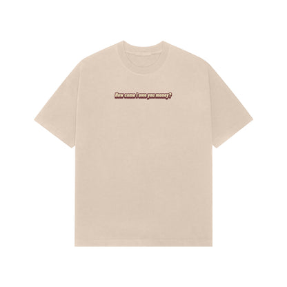 how come i owe you money oversized tshirt-Beige-Snapper Choice