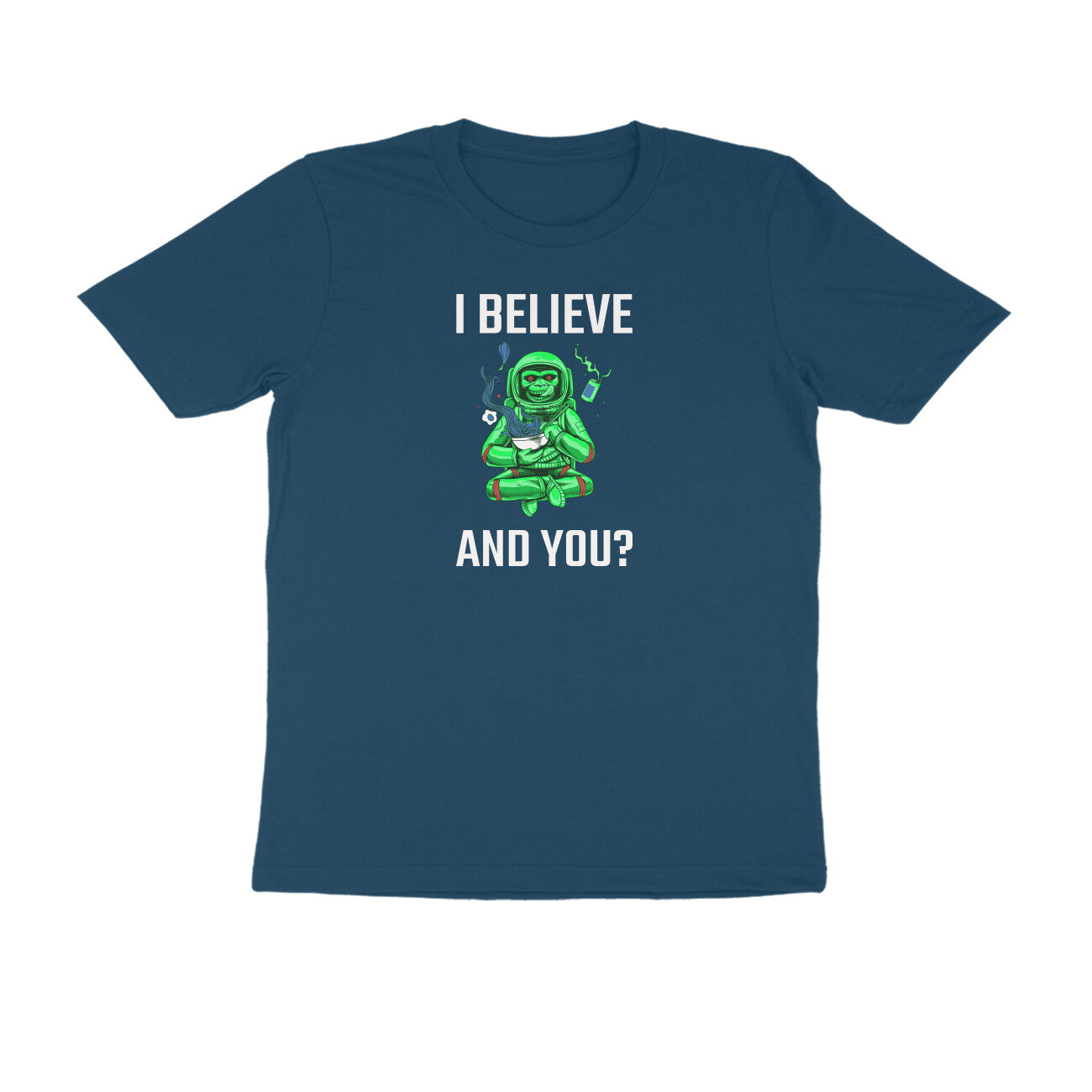 I Believe and you men's t-shirt-Navy Blue-Snapper Choice