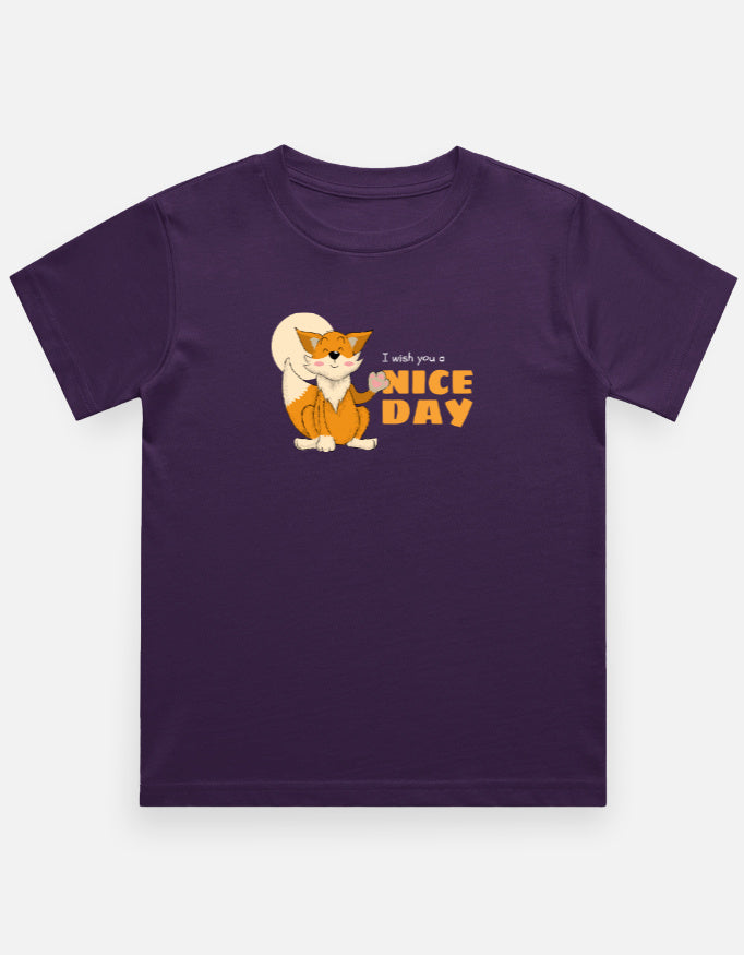 I wish you a nice day kids tshirt-Purple-Snapper Choice