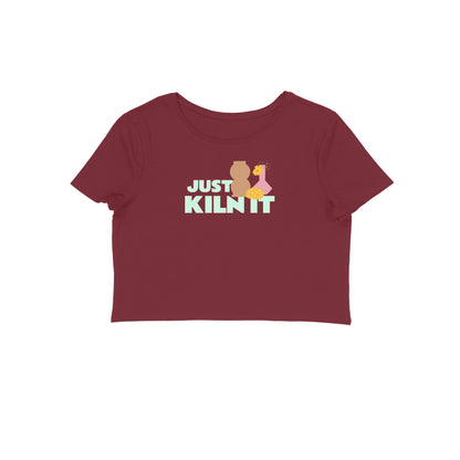 Just Kiln it crop top-Maroon-Snapper Choice