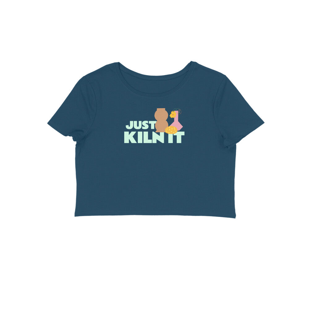 Just Kiln it crop top-Navy Blue-Snapper Choice