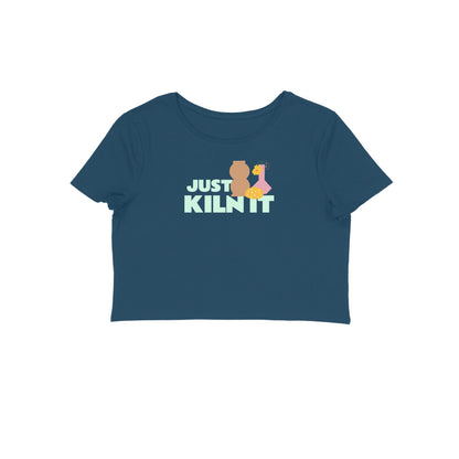 Just Kiln it crop top-Navy Blue-Snapper Choice