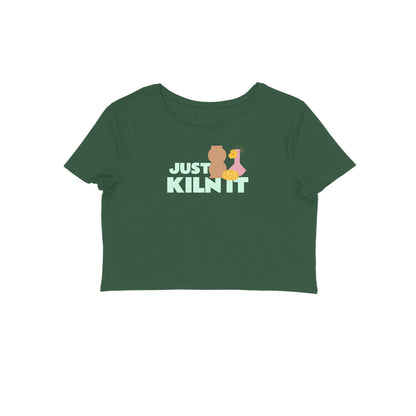 Just Kiln it crop top-Olive Green-Snapper Choice