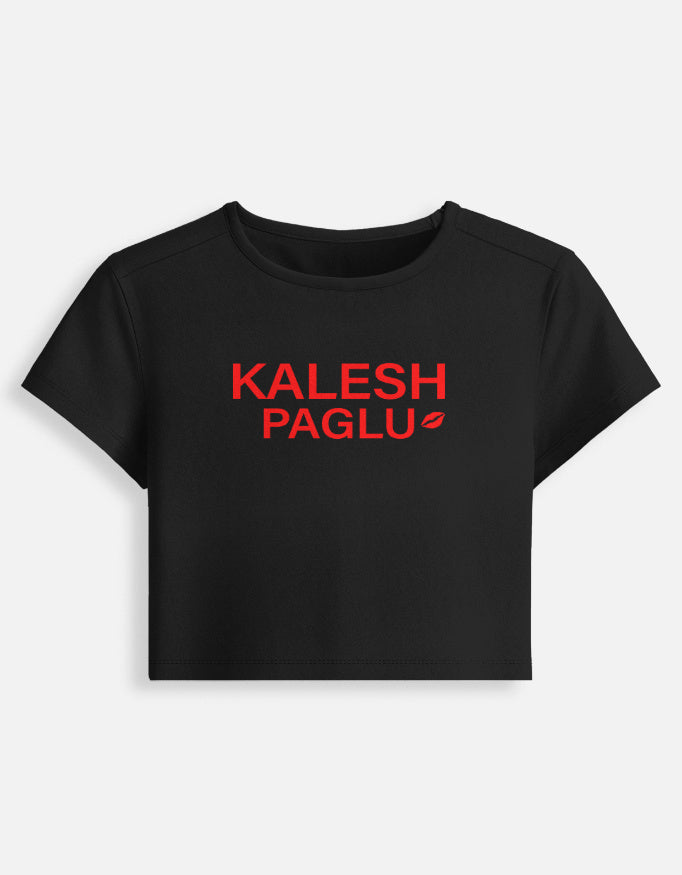 Kalesh Paglu Crop Baby Tee-Black-Snapper Choice