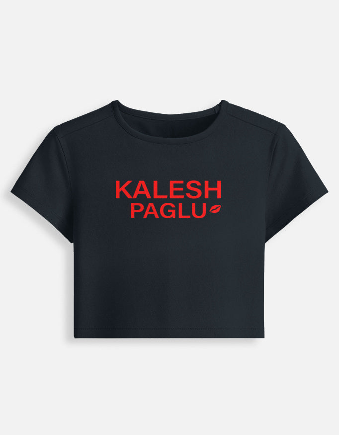 Kalesh Paglu Crop Baby Tee-Navy Blue-Snapper Choice