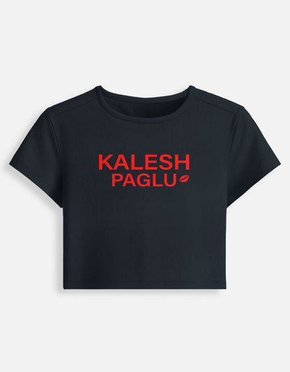 Kalesh Paglu Crop Baby Tee-Navy Blue-Snapper Choice