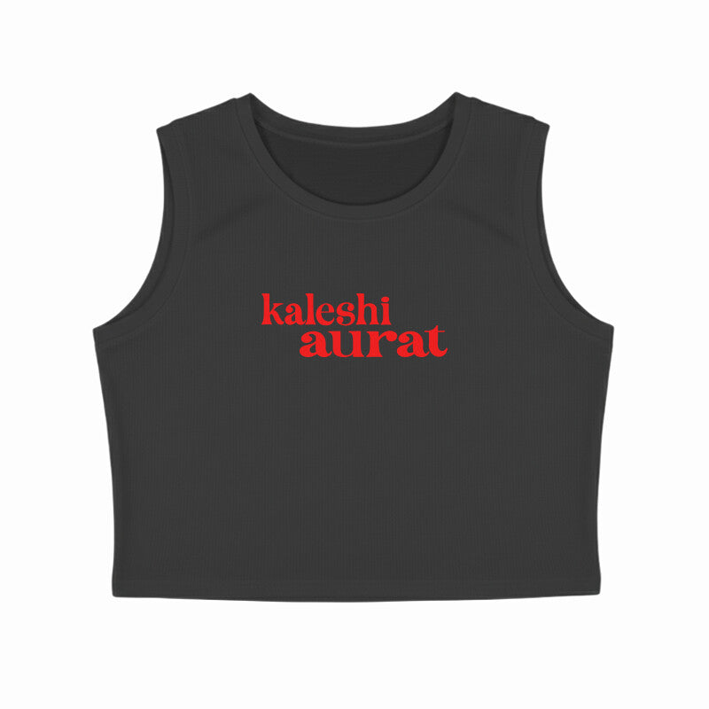 Kaleshi aurat Crop tank top-Black-Snapper Choice