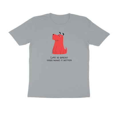 Life is great Dogs make it better men's tshirt-Silver Frost-Snapper Choice